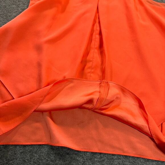 Neiman Marcus Tank Top Womens Large Bright Peach Sleeveless Halter Layered Crepe - Picture 7 of 9
